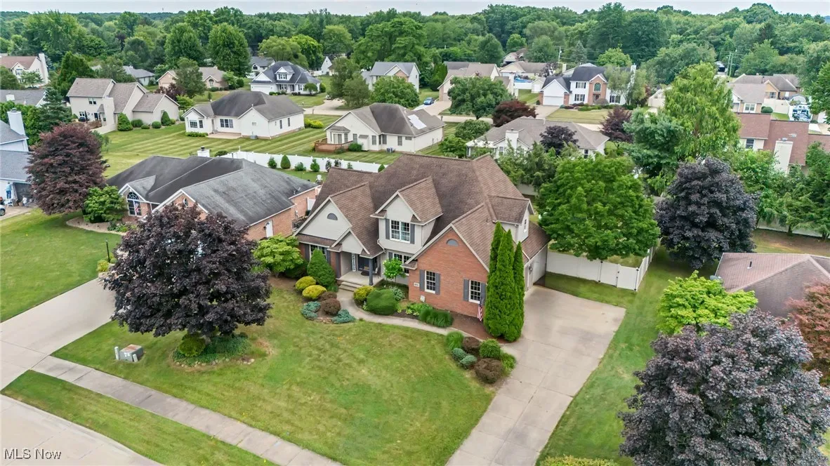 Aerial perspective of suburban area