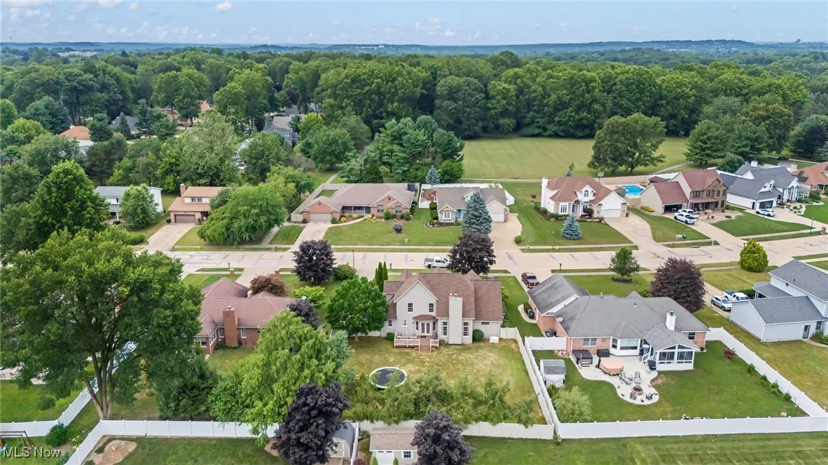 Aerial perspective of suburban area