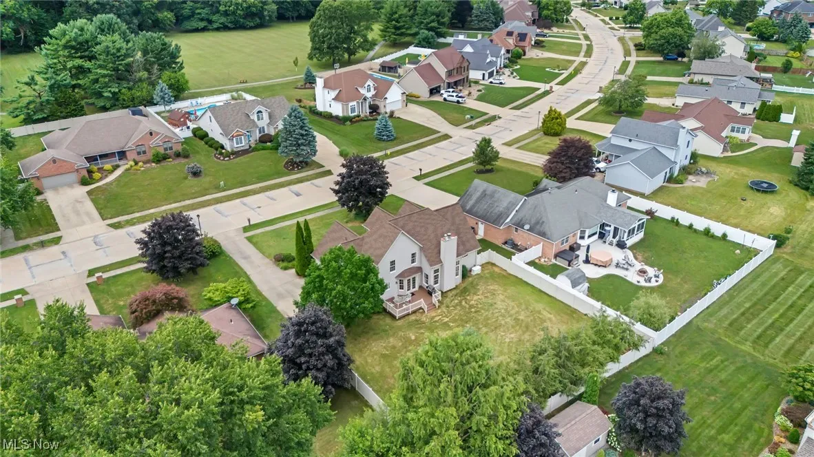 Aerial view of residential area