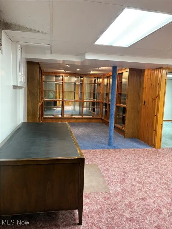 Below grade area featuring carpet floors