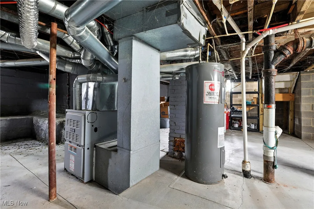 Utility room with water heater