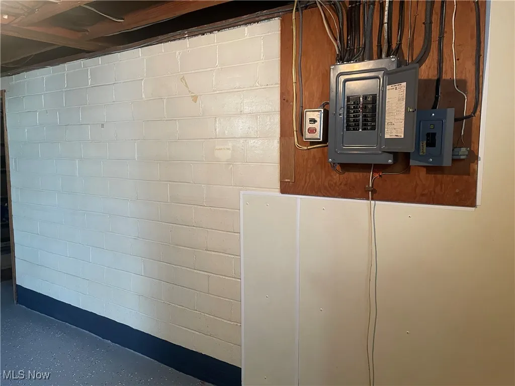 Basement view of electric panel