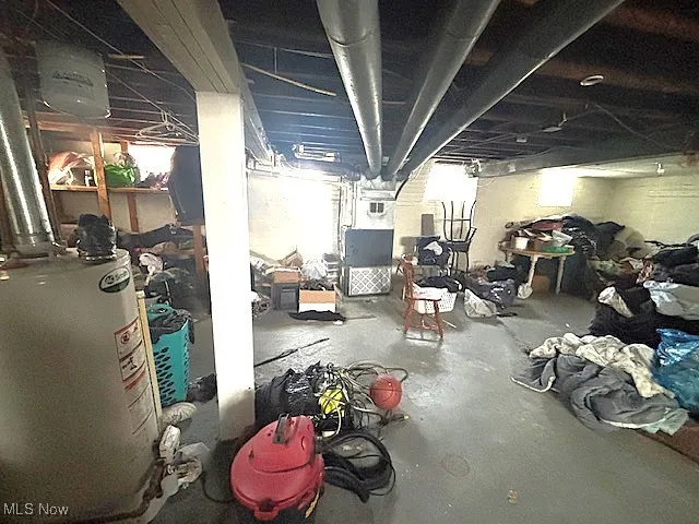 Below grade area with water heater