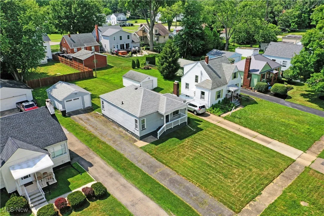 Aerial perspective of suburban area