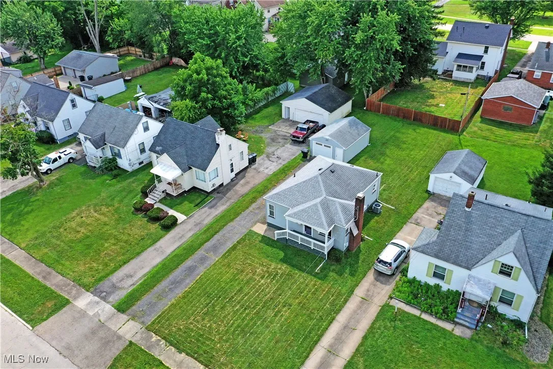 Aerial perspective of suburban area