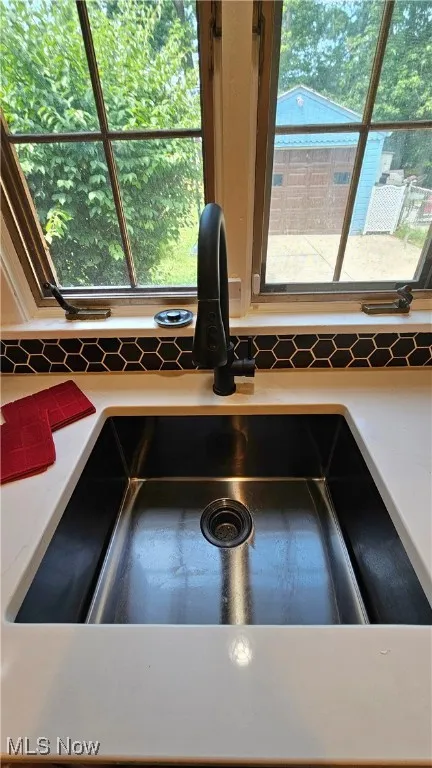 Kitchen view of a sink