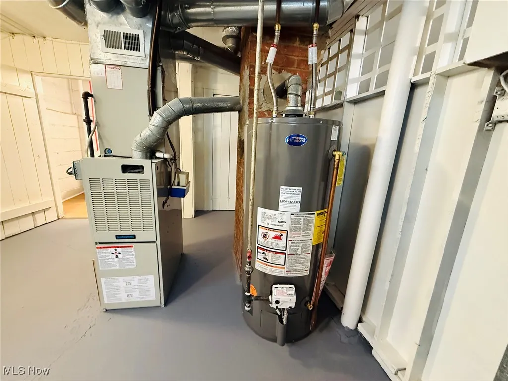 Utilities featuring gas water heater