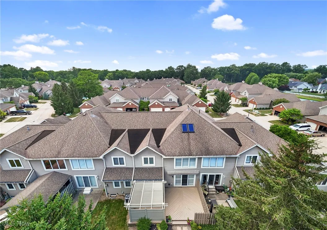 Aerial perspective of suburban area