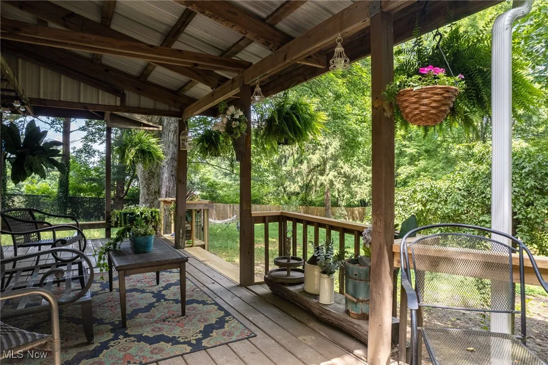 View of wooden deck