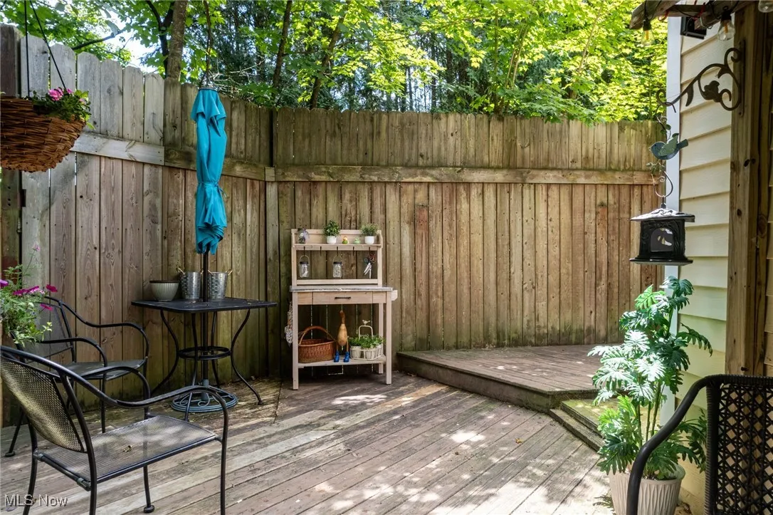 View of wooden deck