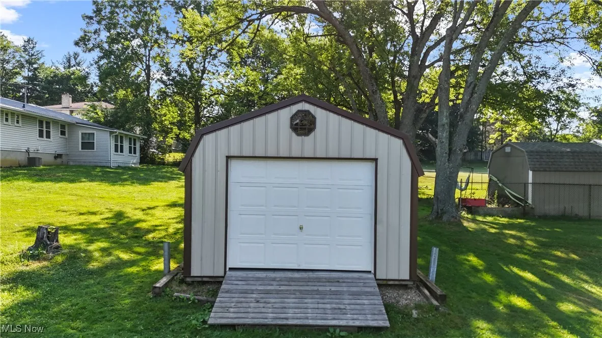 Garage with a storage shed