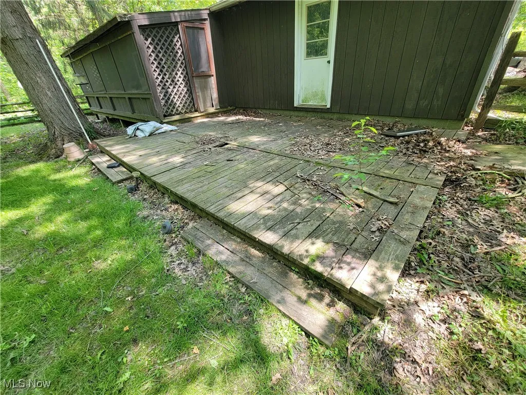 View of wooden deck