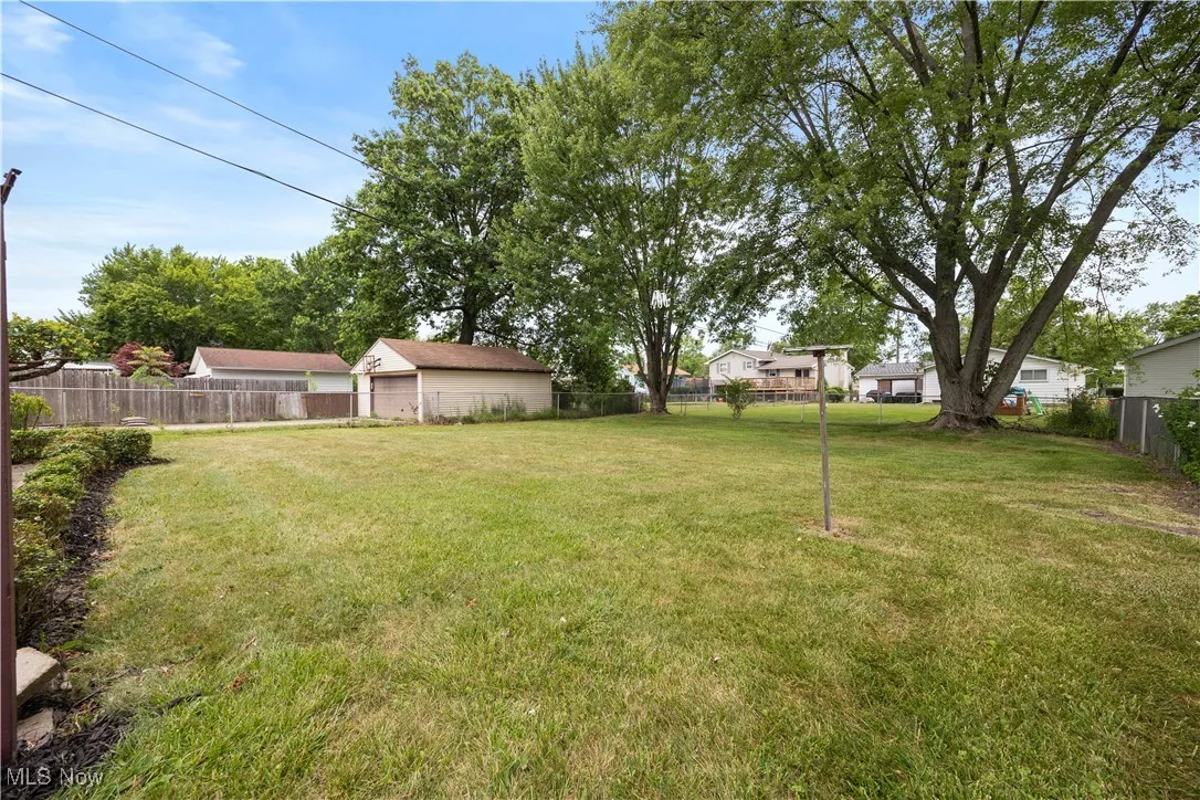 View of fenced backyard
