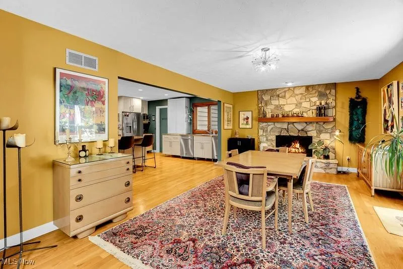 Dining room with view of the wet bar