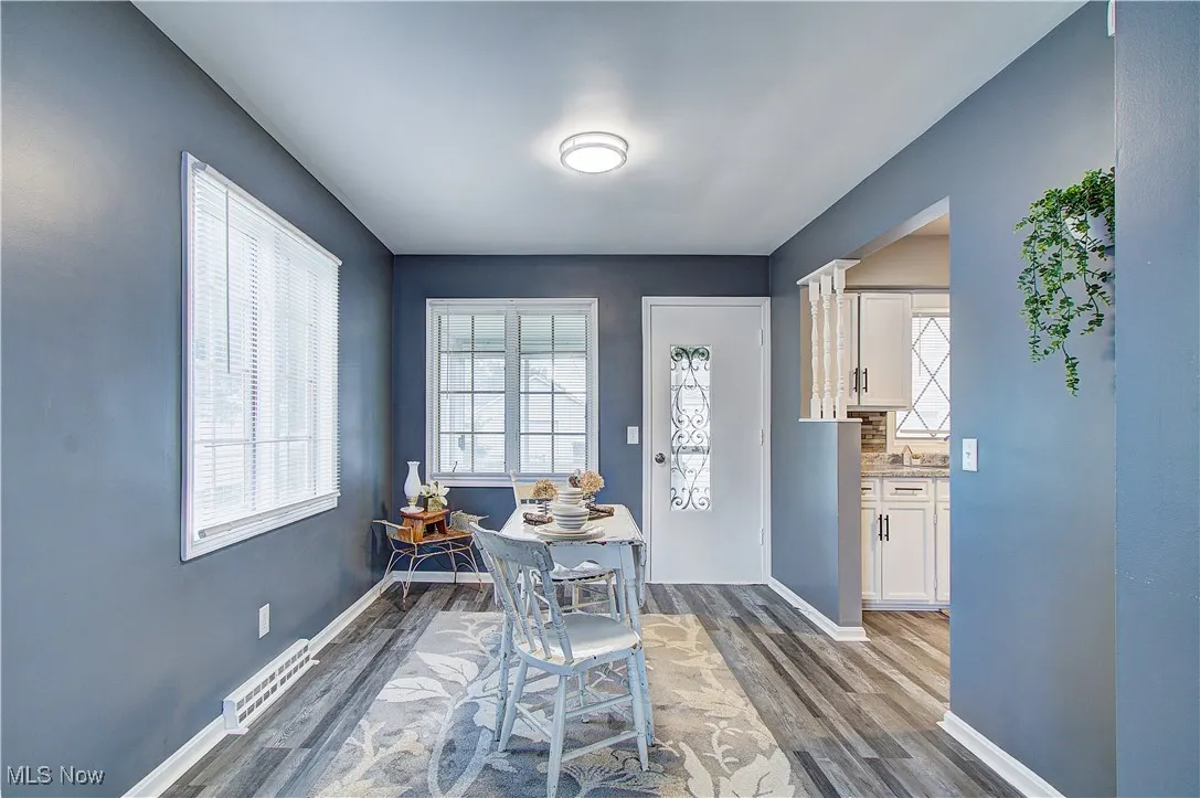 Dining room.  Door leads to the enclosed patio.