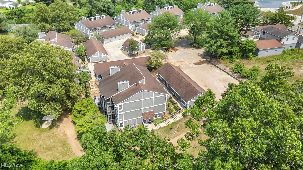 Aerial perspective of suburban area