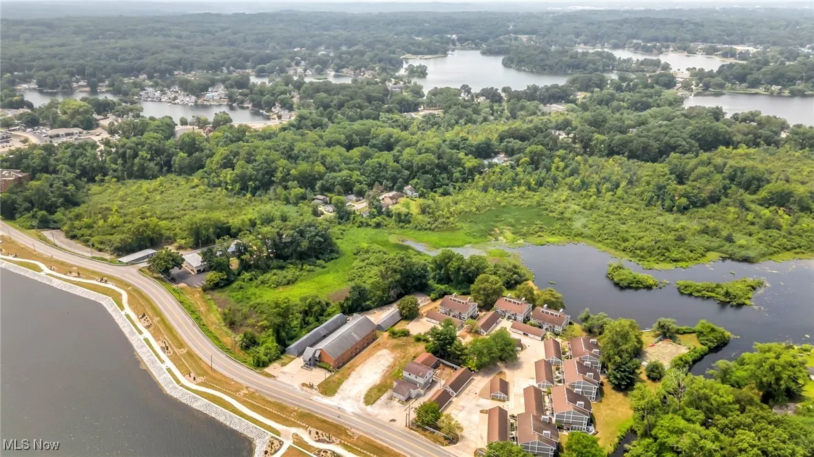Aerial view of a large body of water