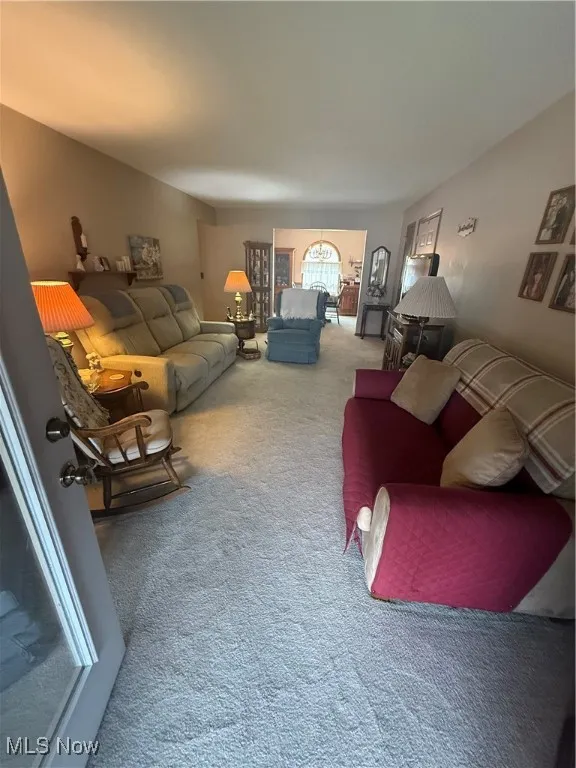View of carpeted living area