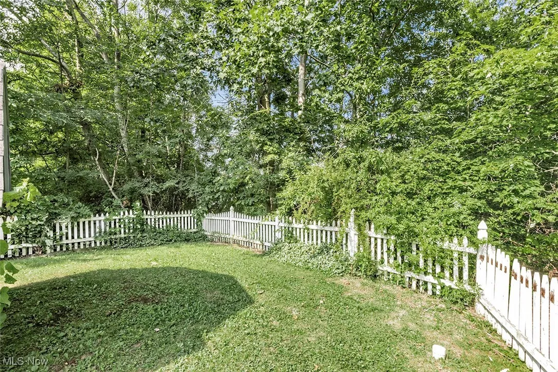 View of fenced backyard