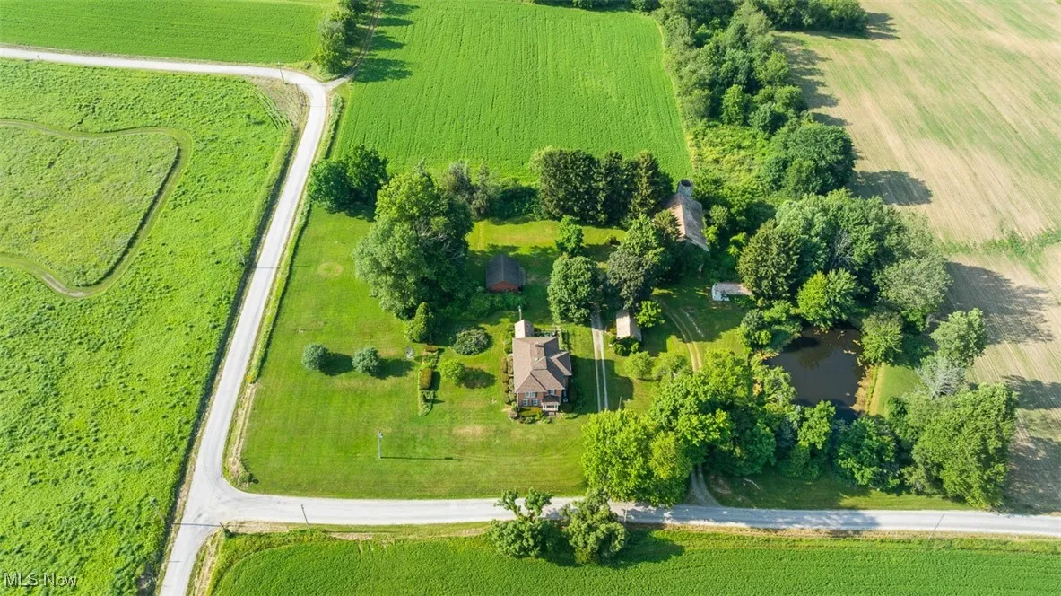 Aerial view of sparsely populated area