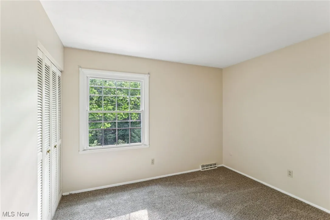 Unfurnished bedroom featuring carpet and a closet