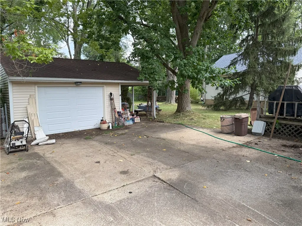 View of Oversize 1 car garage