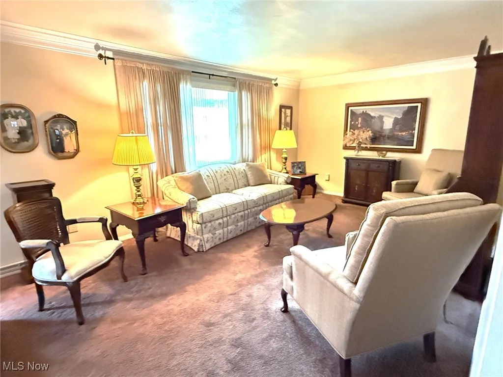 Living room with carpet flooring