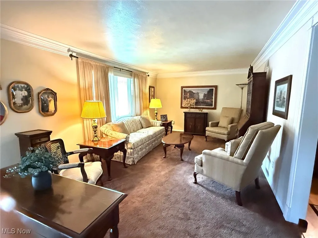 Living room with carpet flooring