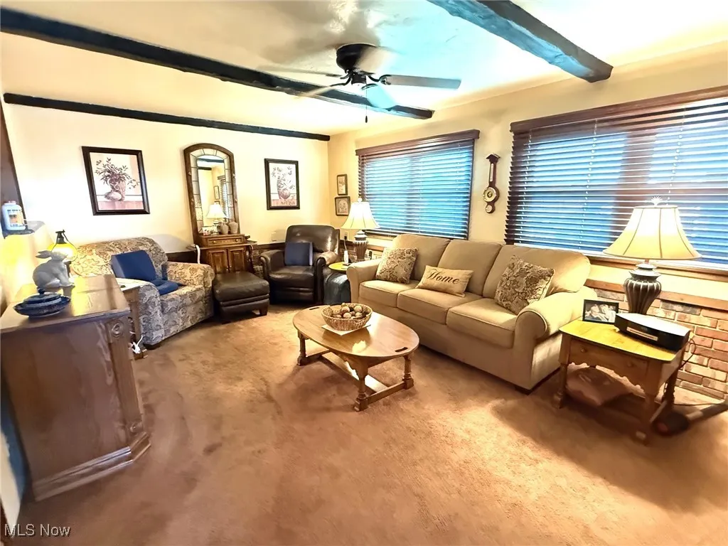 Living room with carpet flooring