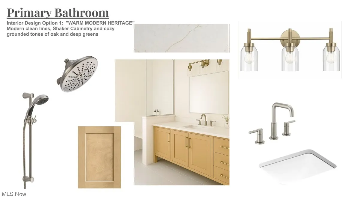 Bathroom with vanity and tile patterned flooring