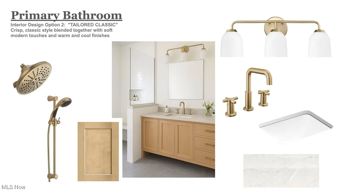 Bathroom featuring tile patterned floors and two vanities