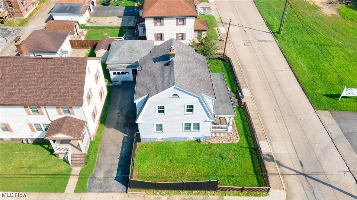 Aerial view of residential area