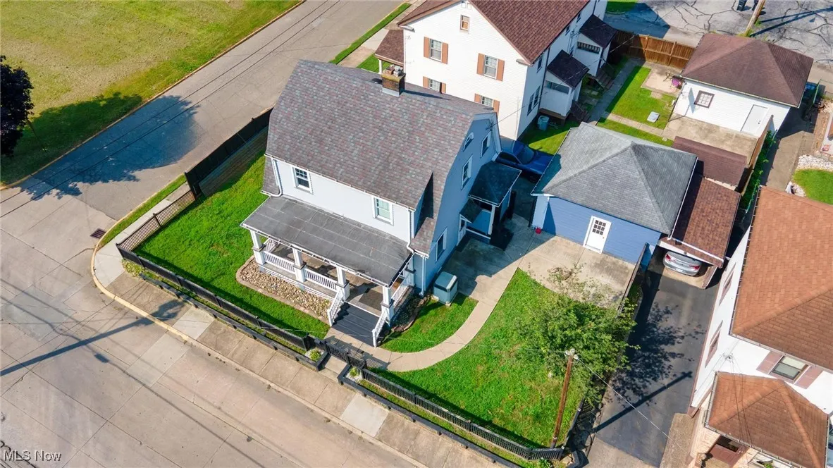 Aerial view of residential area