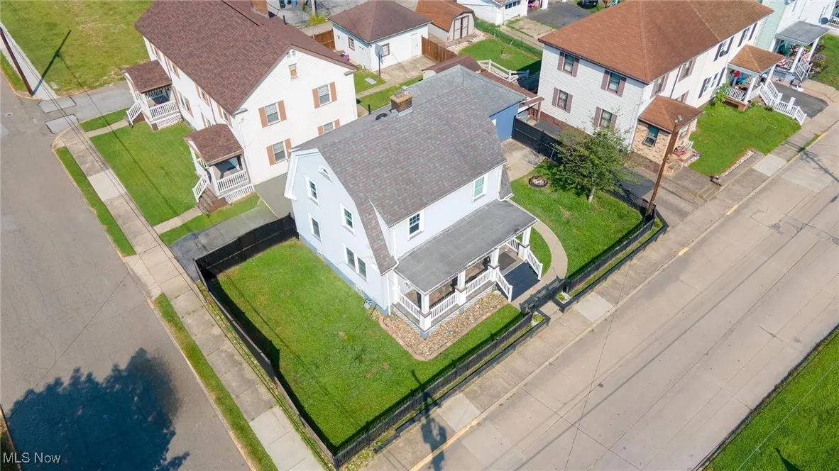 Aerial view of residential area