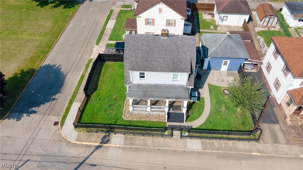 Aerial view of residential area