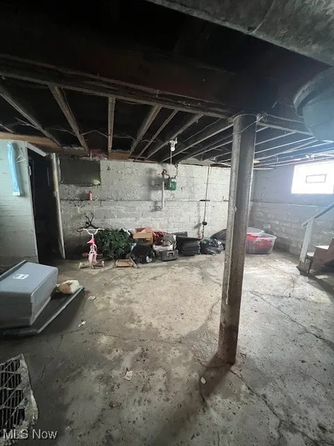 View of below grade area