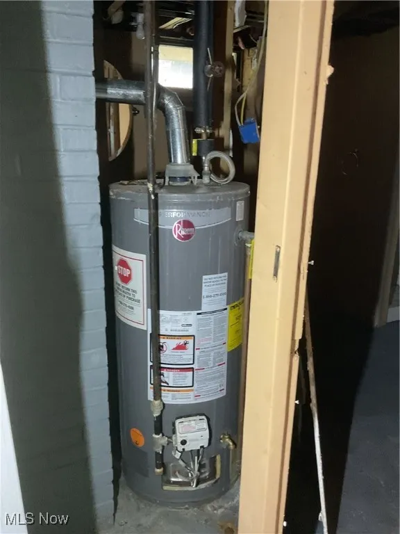 Utility room with gas water heater