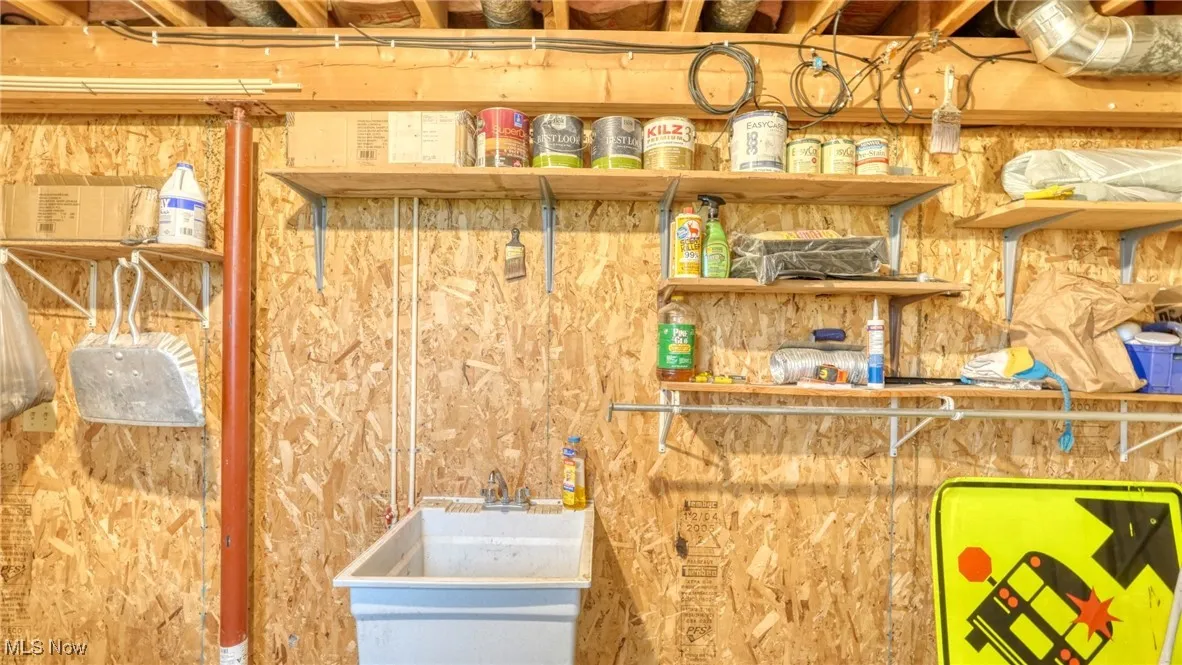 Storage room with a sink