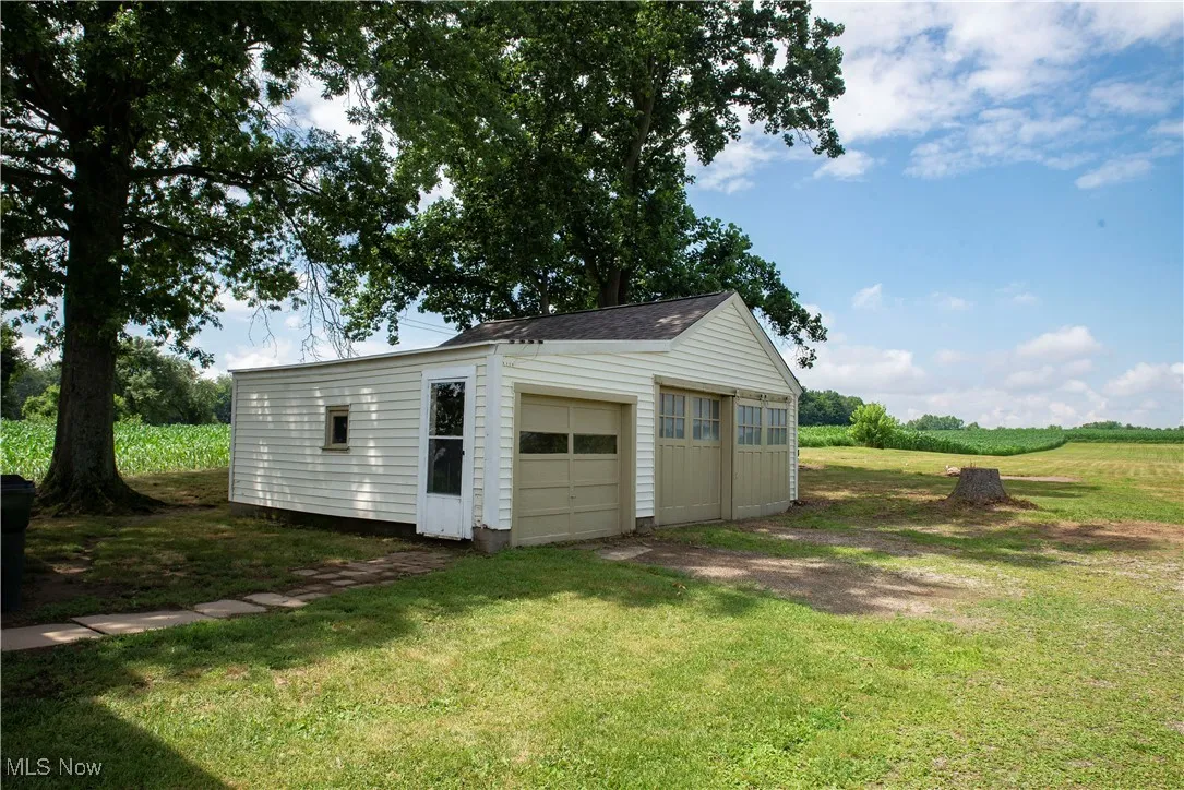 Garage with driveway