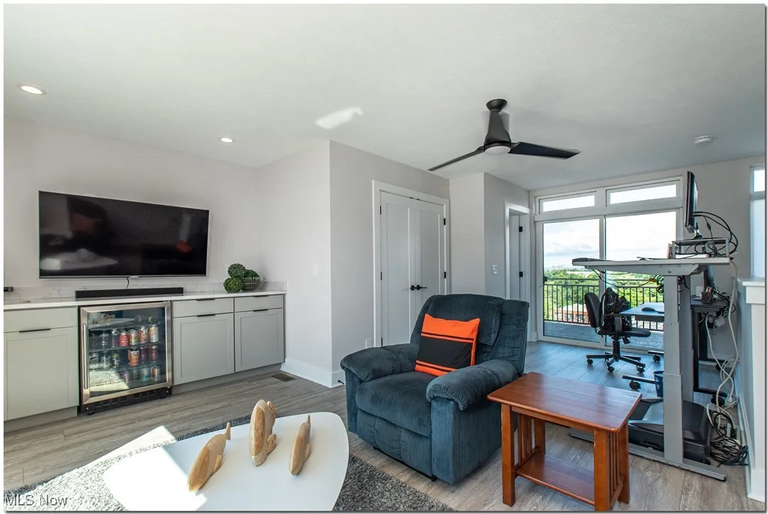 Built in cabinetry with beverage cooler