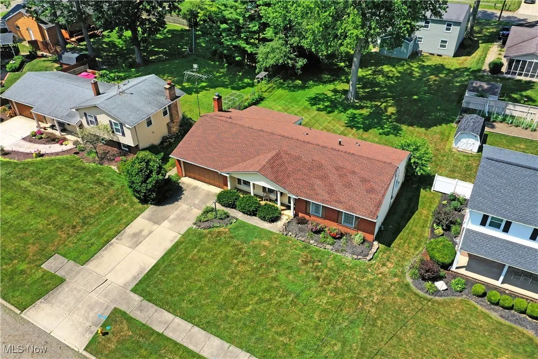 Aerial view of residential area