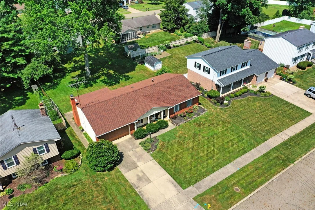 Aerial view of residential area