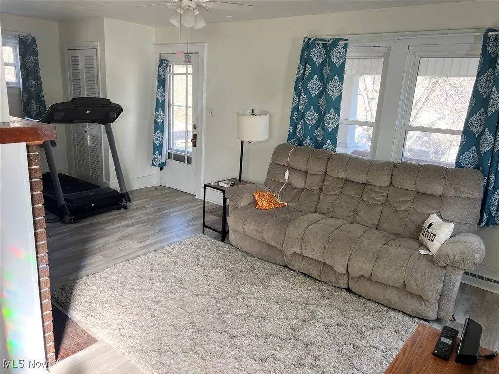 Living room with ceiling fan