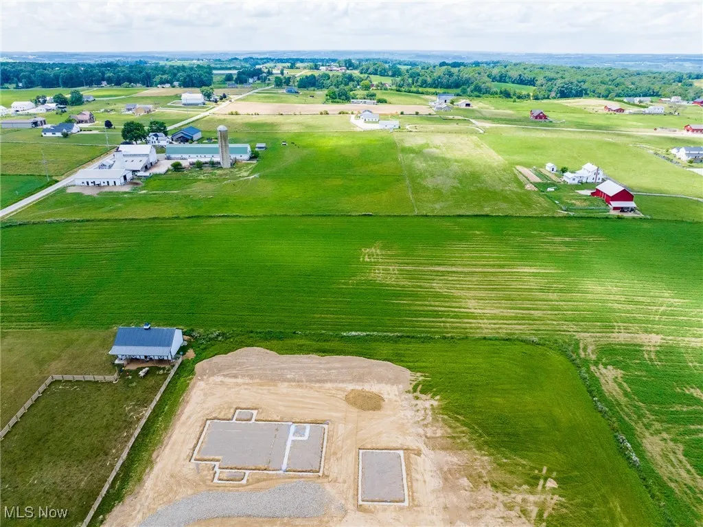Aerial view of sparsely populated area