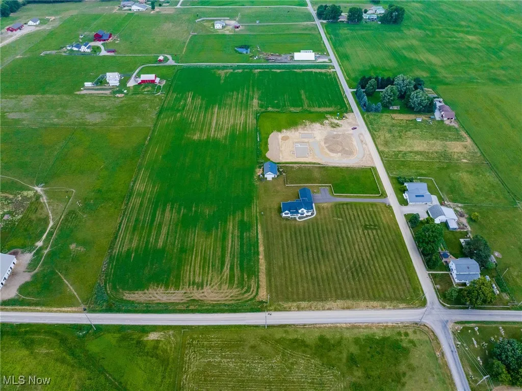 Aerial view of sparsely populated area