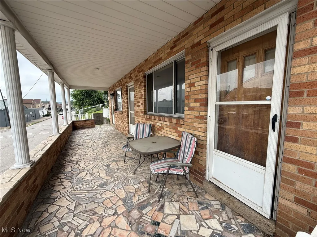 View of covered porch