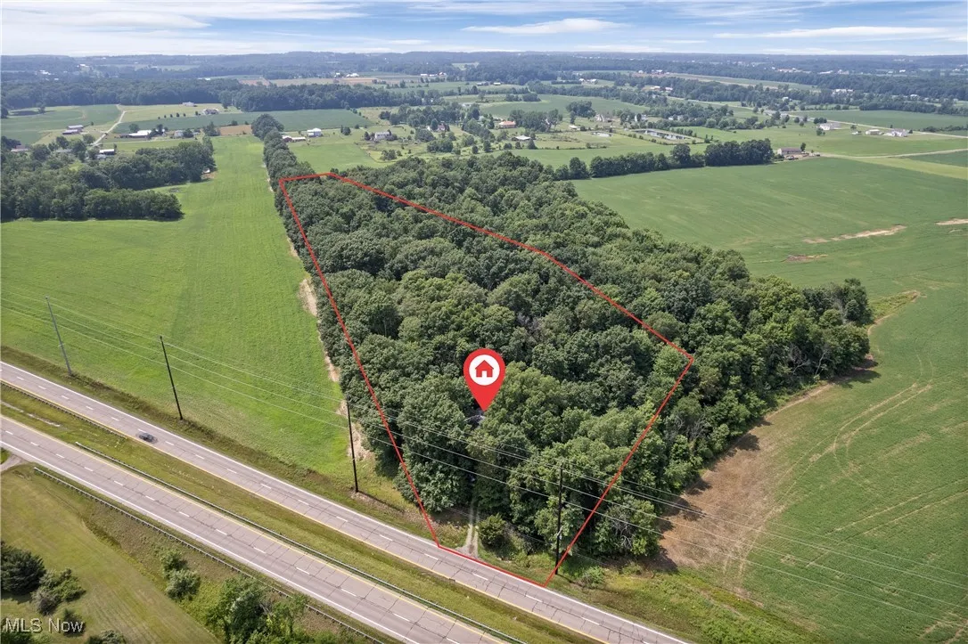 View of rural area with property parcel outlined