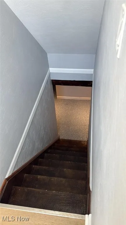 Staircase with baseboards