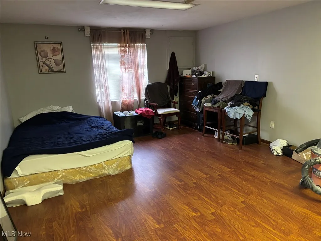 Lower level living room currently being used as bedroom.