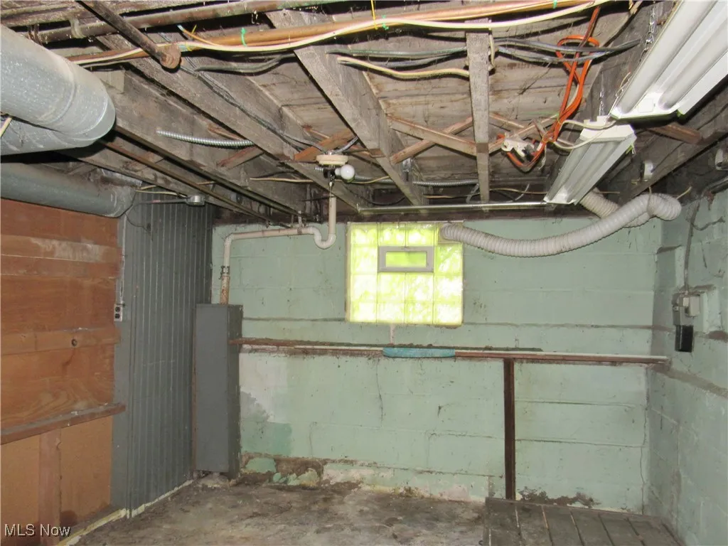 View of unfinished below grade area